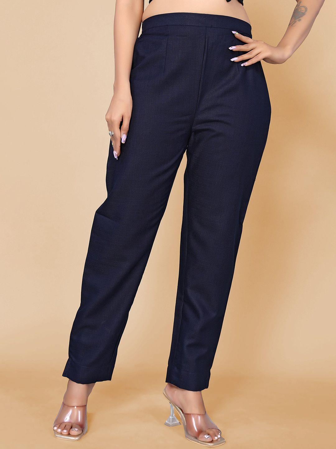 sangria women cotton straight fit trousers