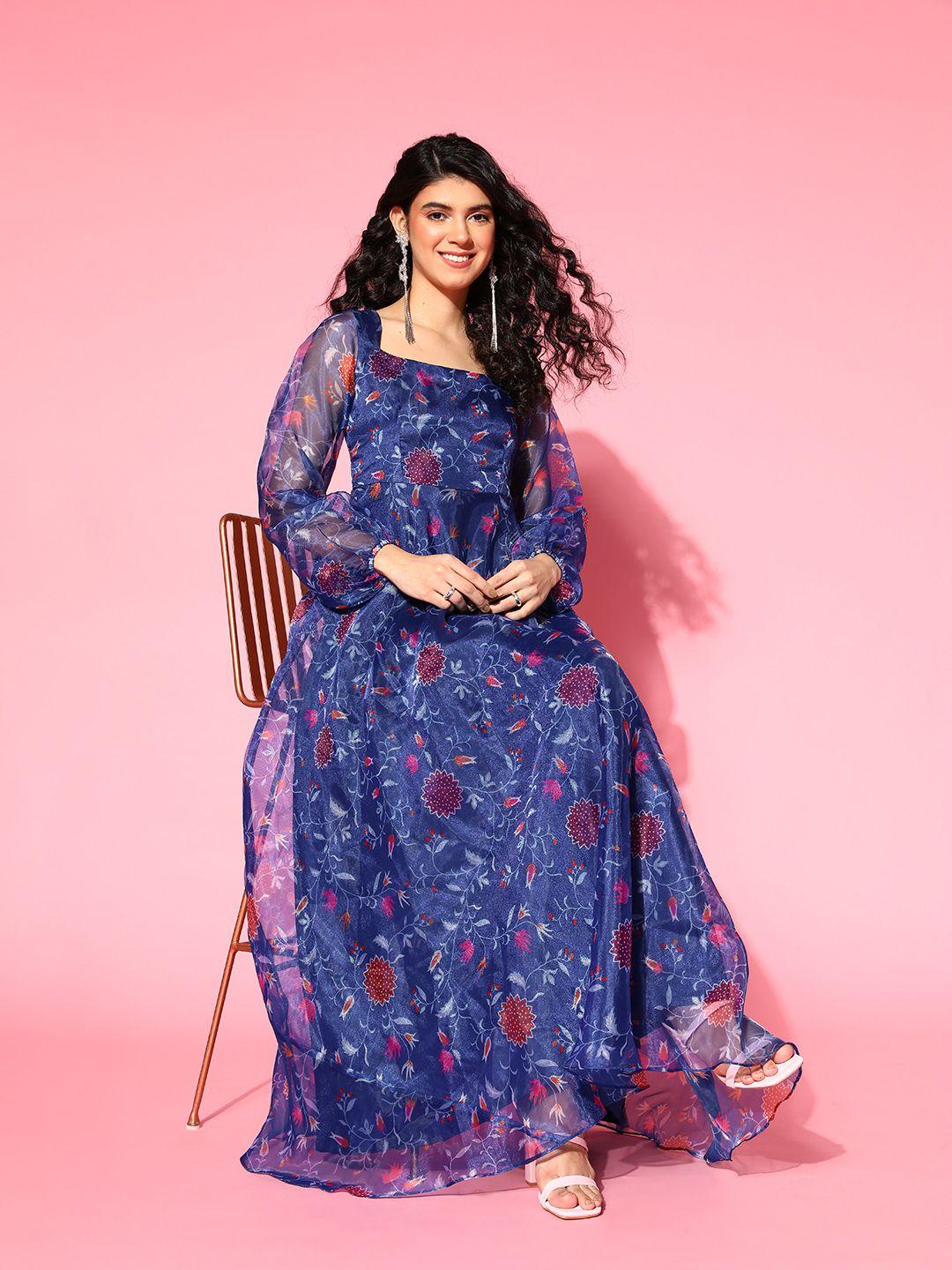 sangria women elegant blue floral gowns for days