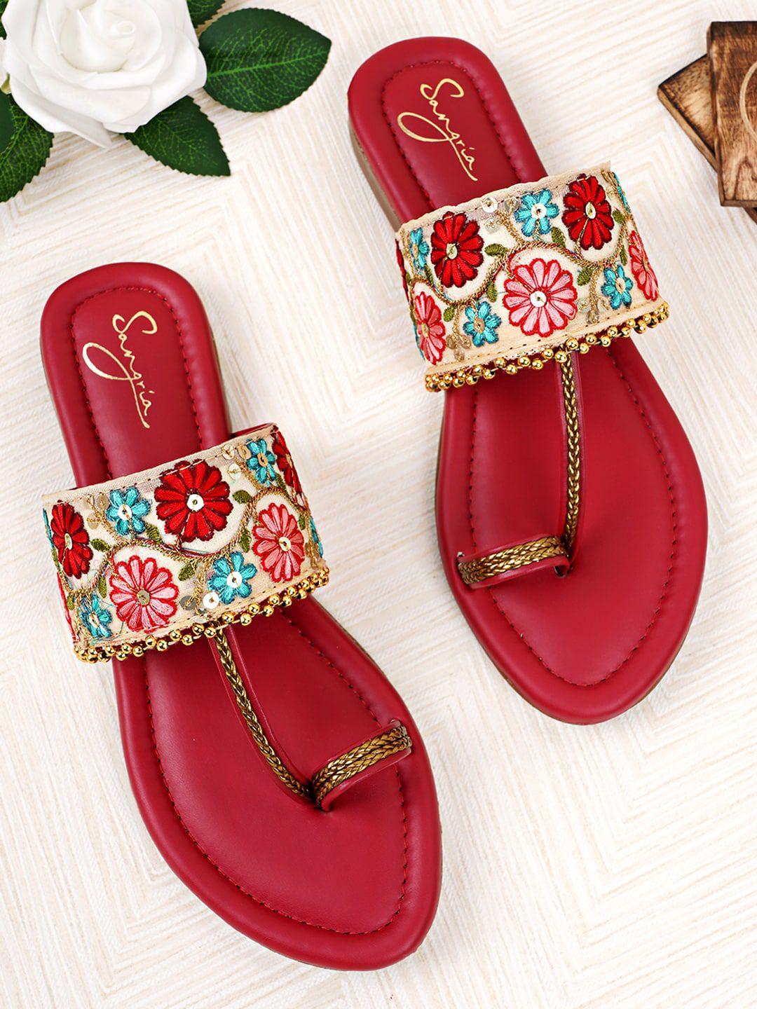 sangria women embellished one-toe flats