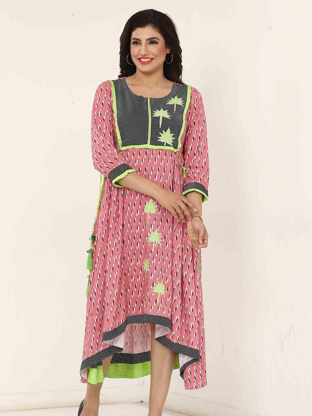 sangria women ethnic motifs printed anarkali high-low kurta