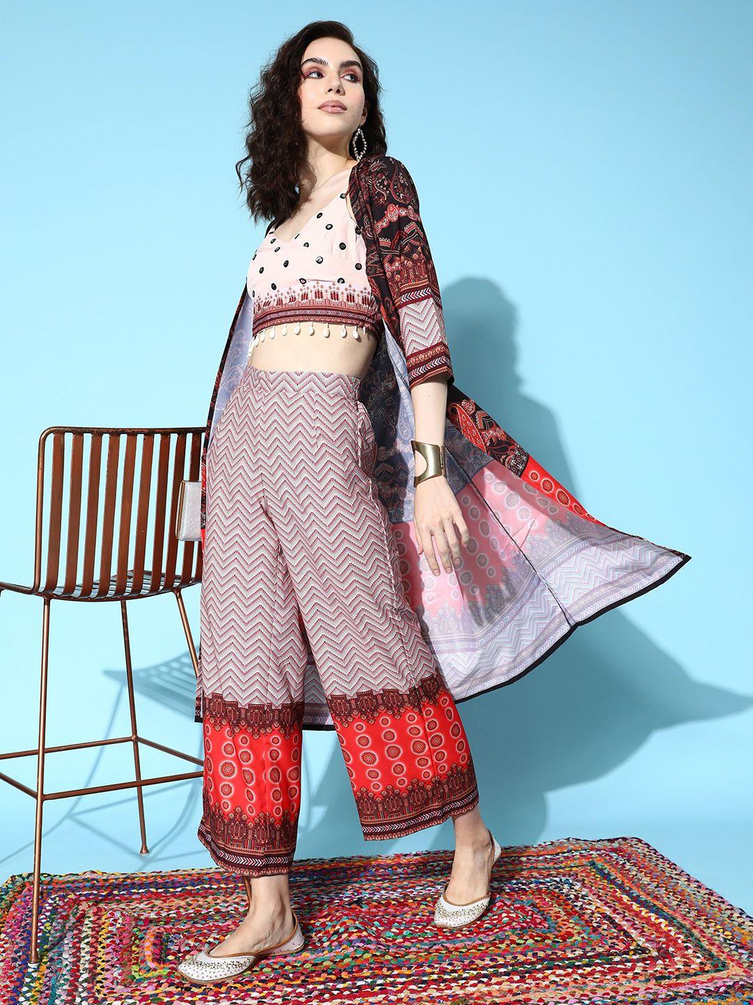 sangria women ethnic motifs printed co-ords