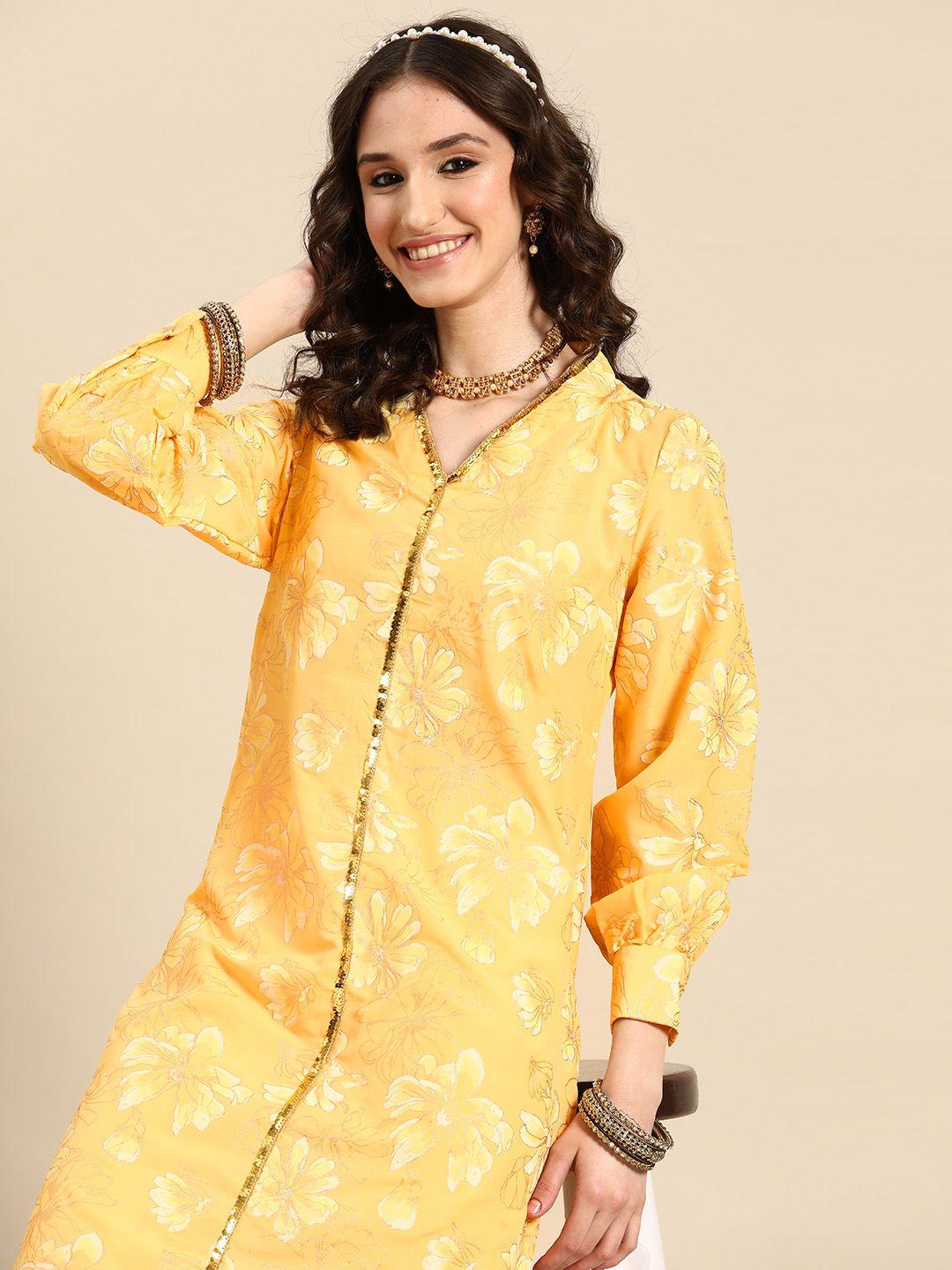 sangria women ethnic motifs printed kurta with palazzos