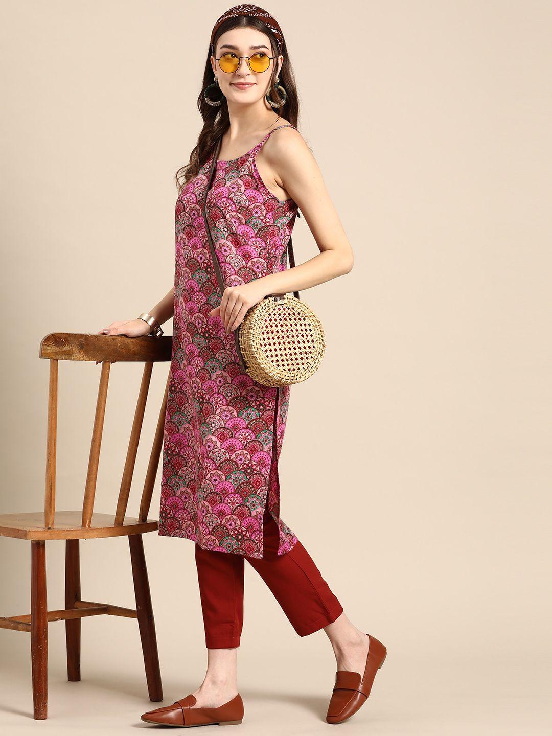 sangria women ethnic motifs printed kurta