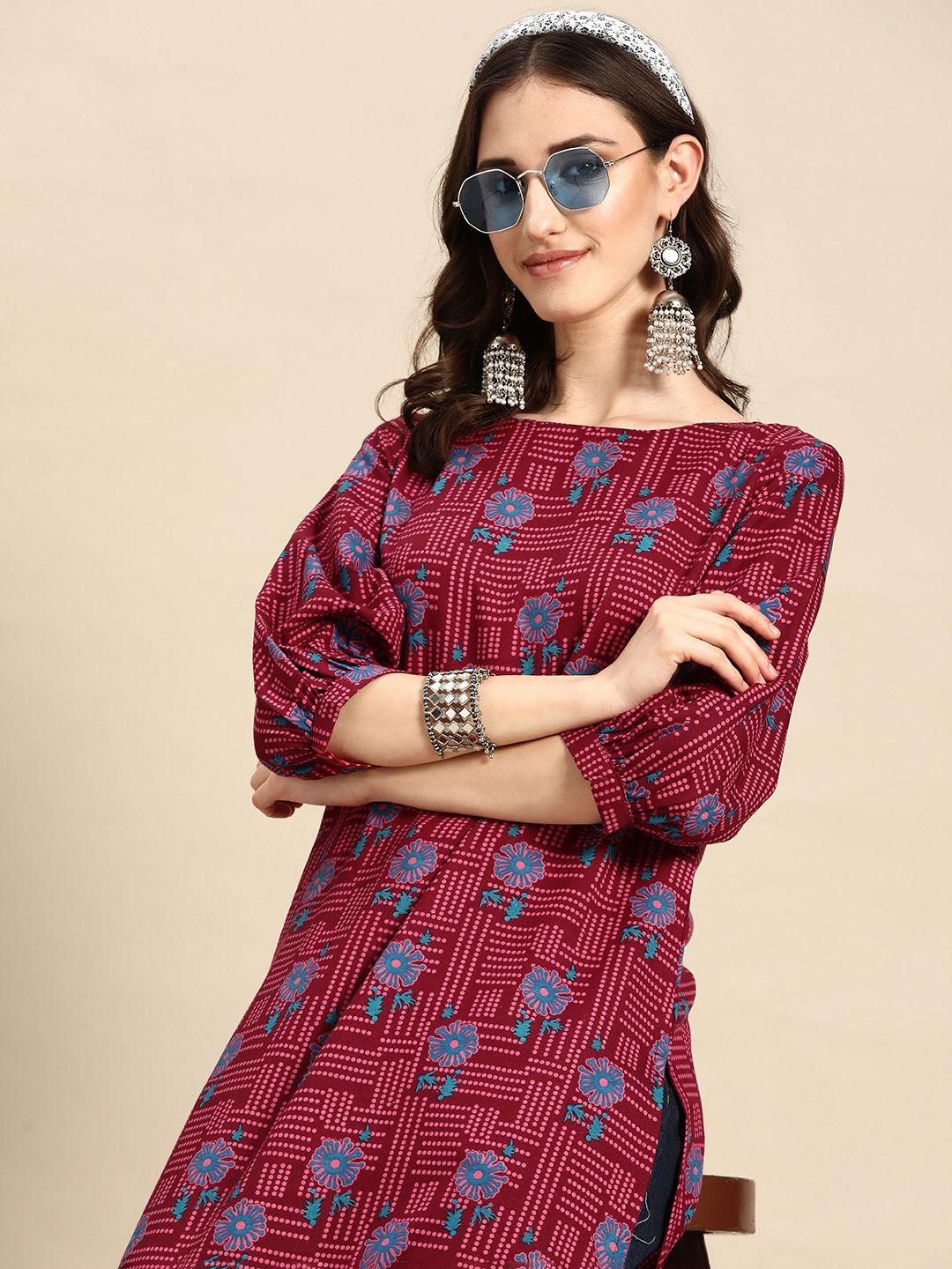 sangria women ethnic motifs printed kurta