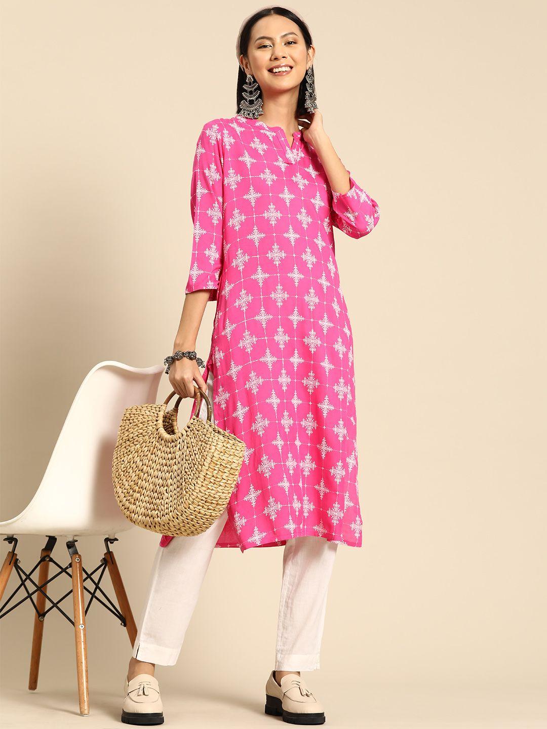 sangria women ethnic motifs printed kurta