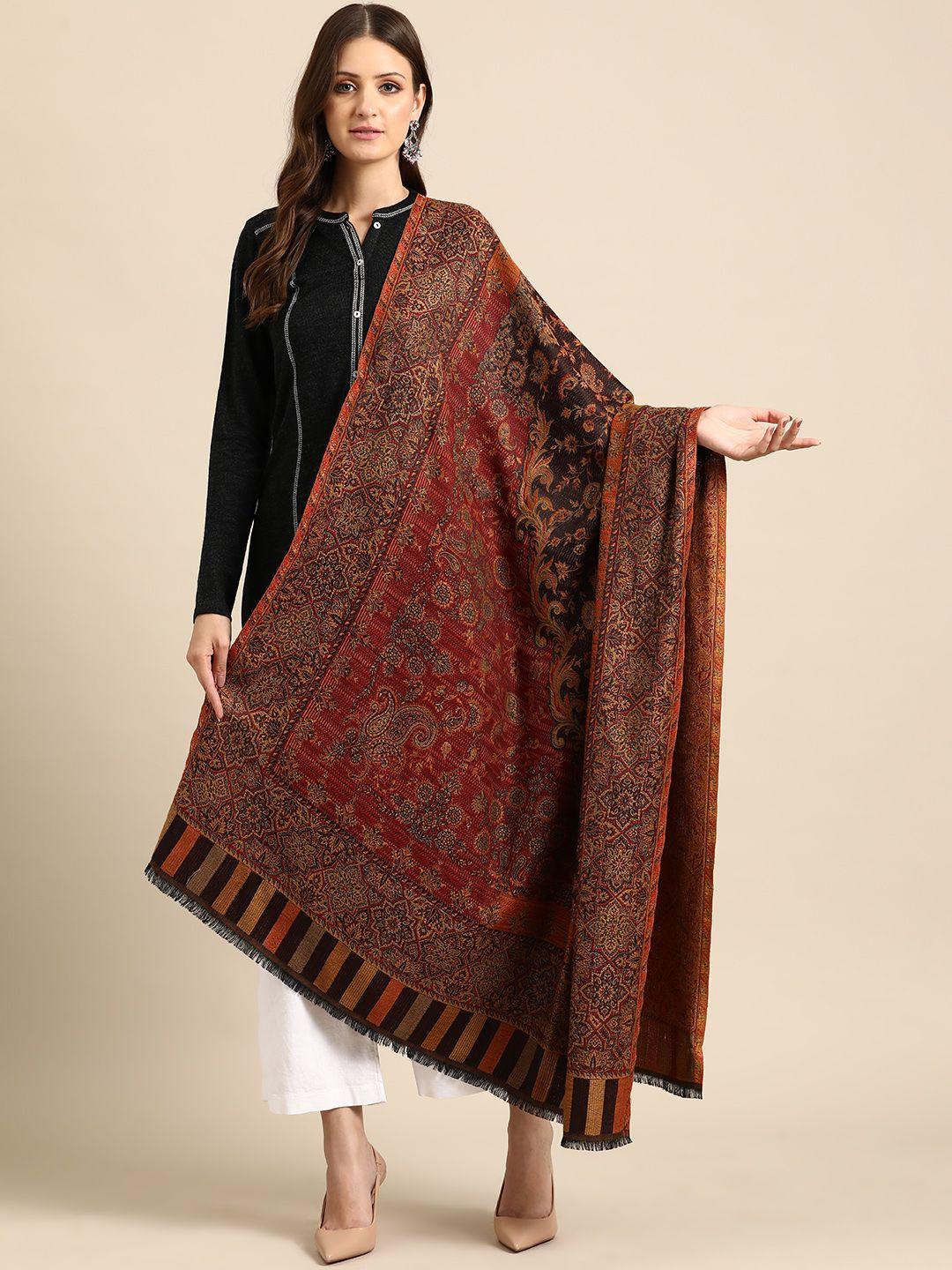 sangria women ethnic motifs woven design shawl