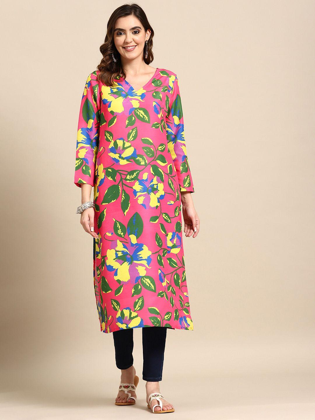 sangria women floral print kurta