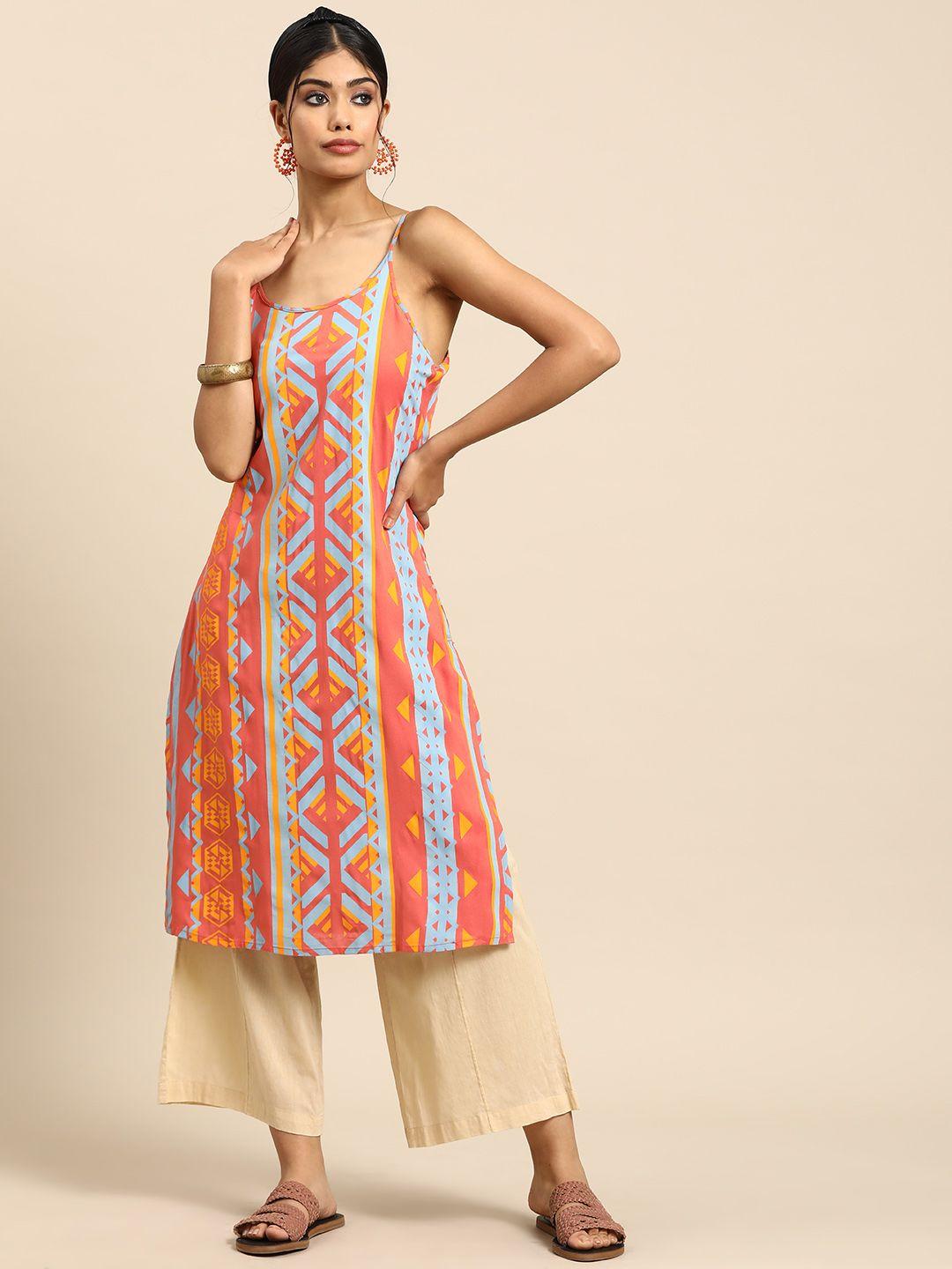 sangria women geometric printed kurta