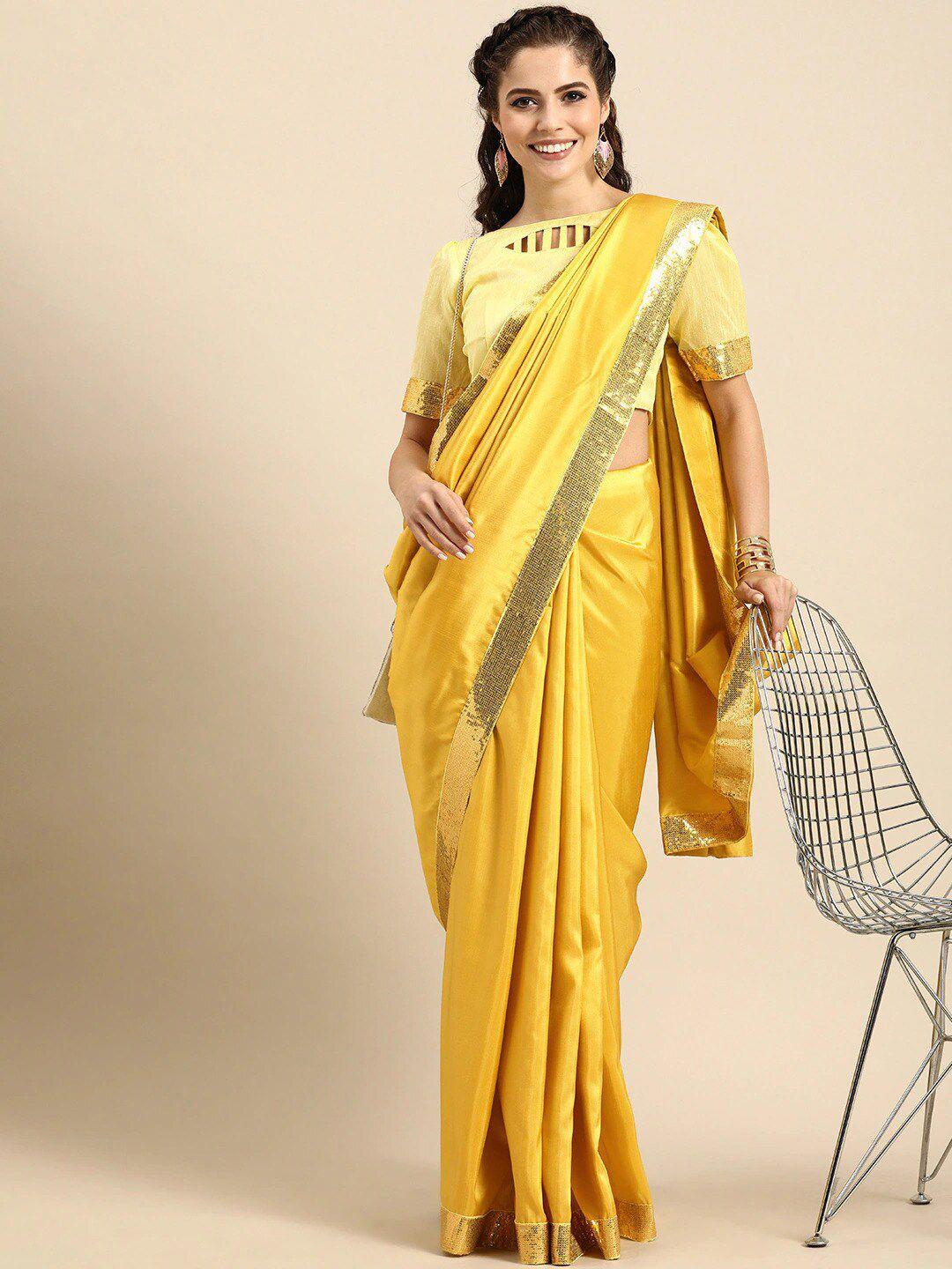 sangria women gold sarees