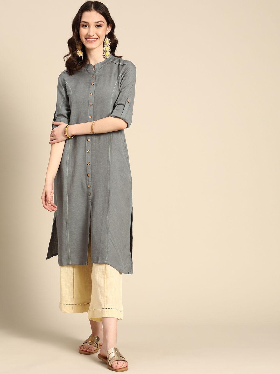 sangria women grey kurta