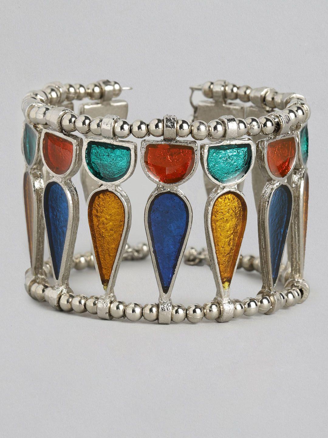 sangria women multi-coloured enamelled cuff bracelet