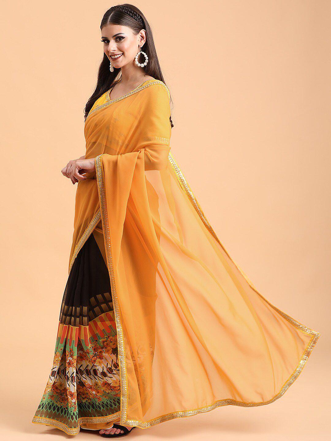 sangria women mustard sarees