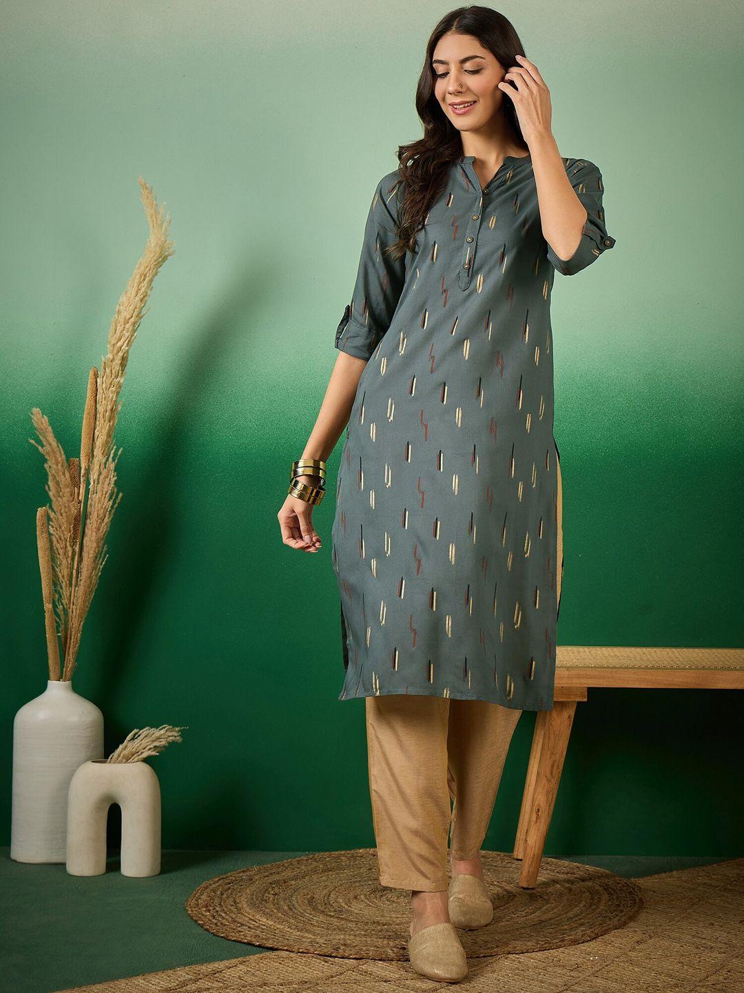 sangria women printed straight kurta