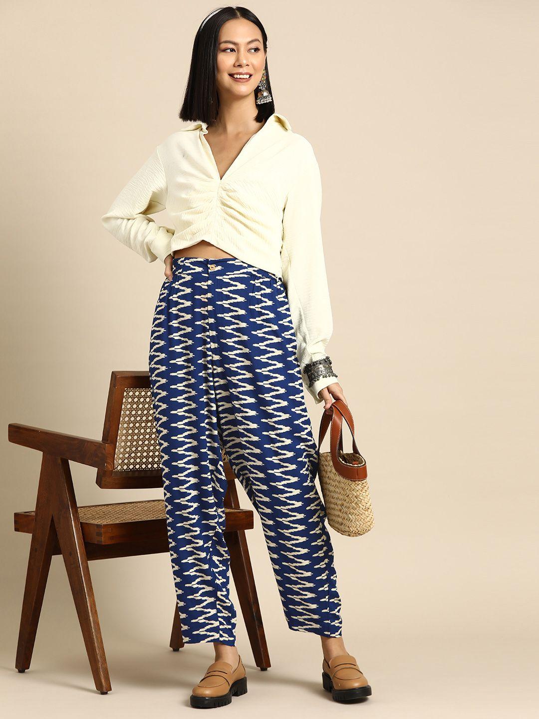 sangria women printed trousers