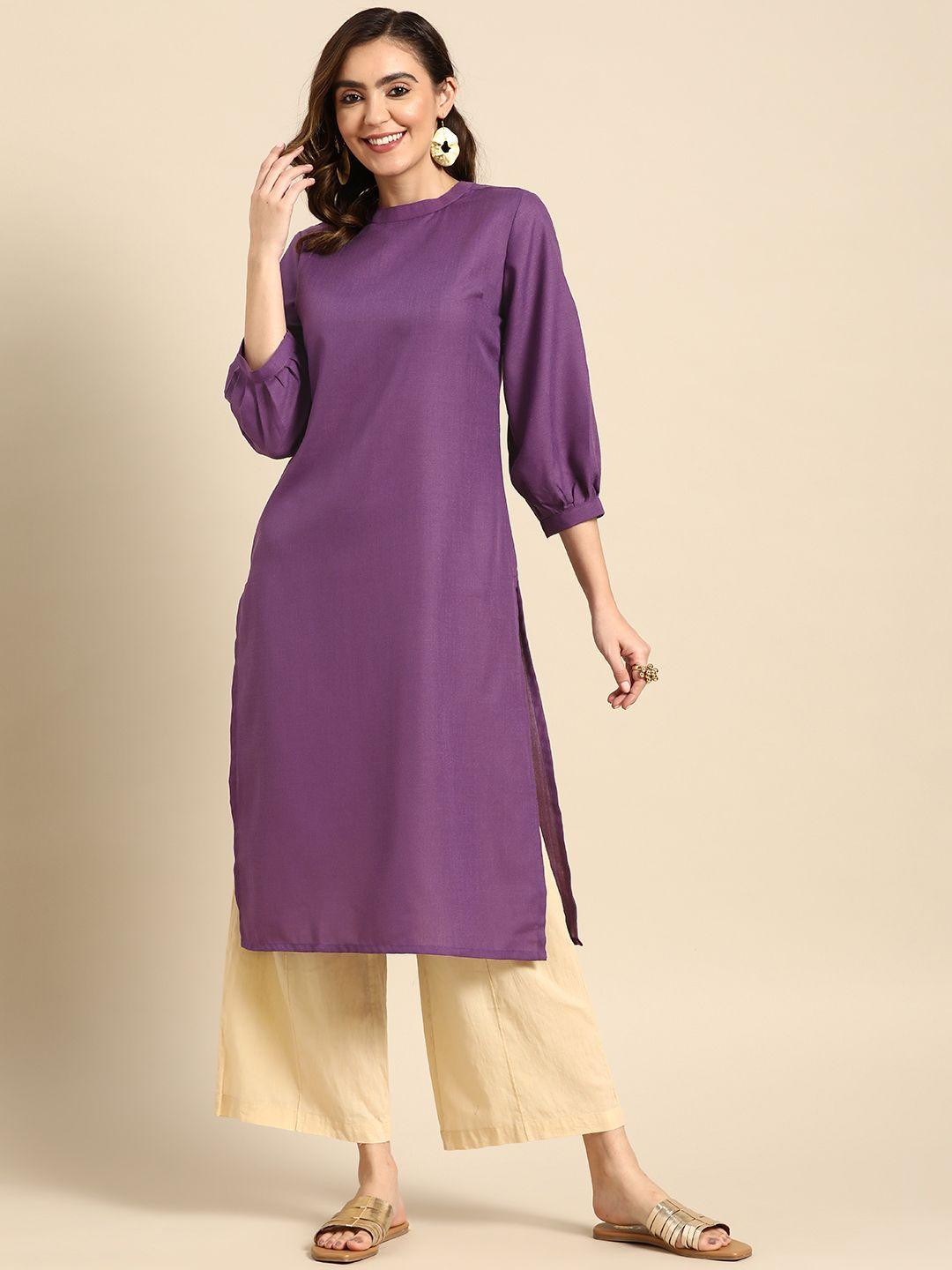 sangria women puff sleeves kurta