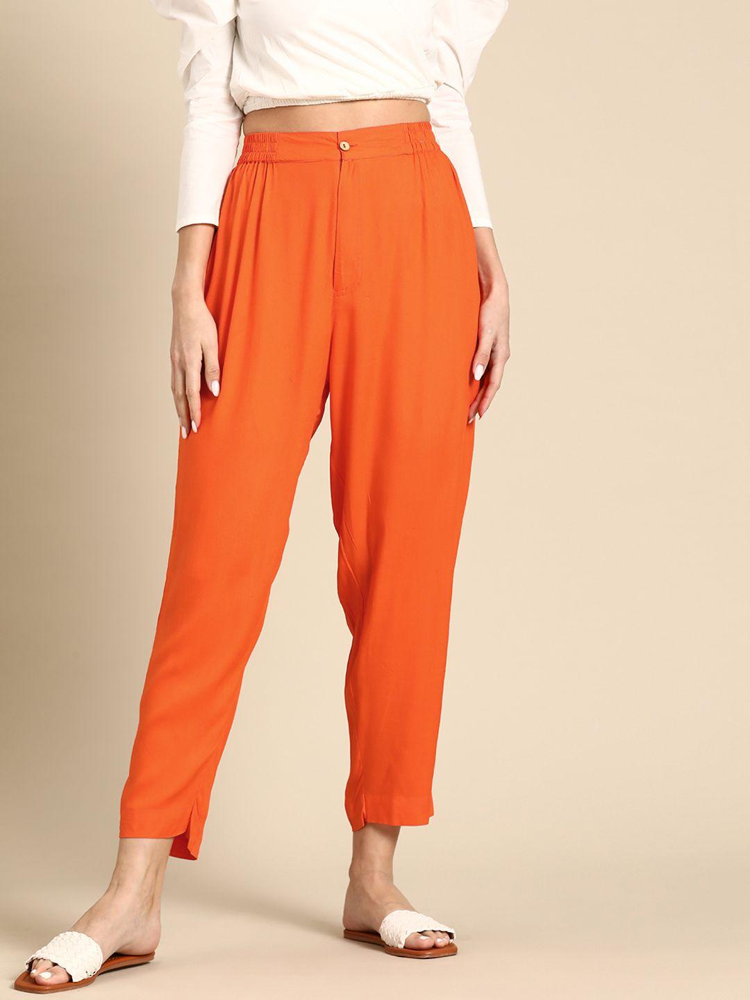 sangria women regular fit trousers