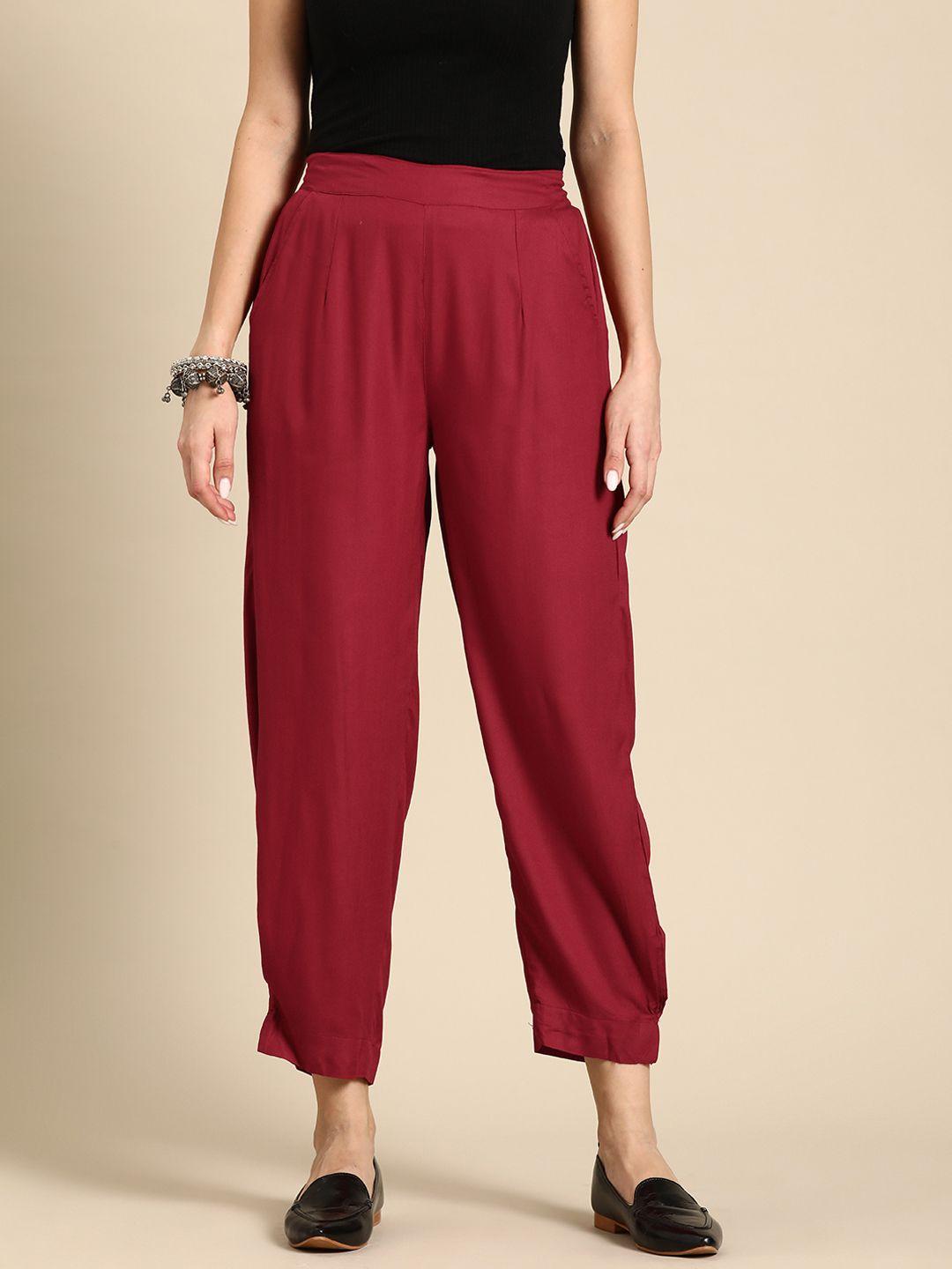 sangria women regular fit trousers