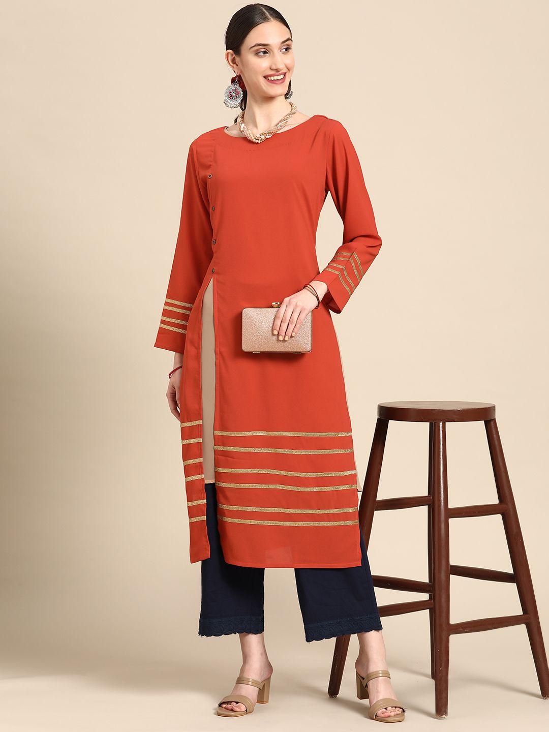 sangria women rust kurta