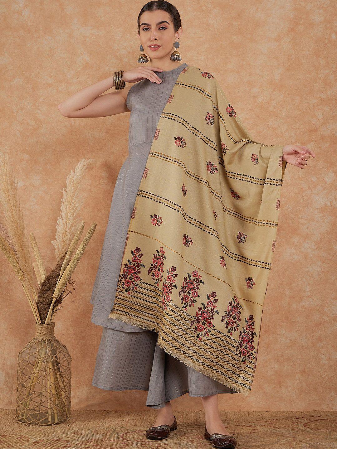 sangria women woven design woollen shawl