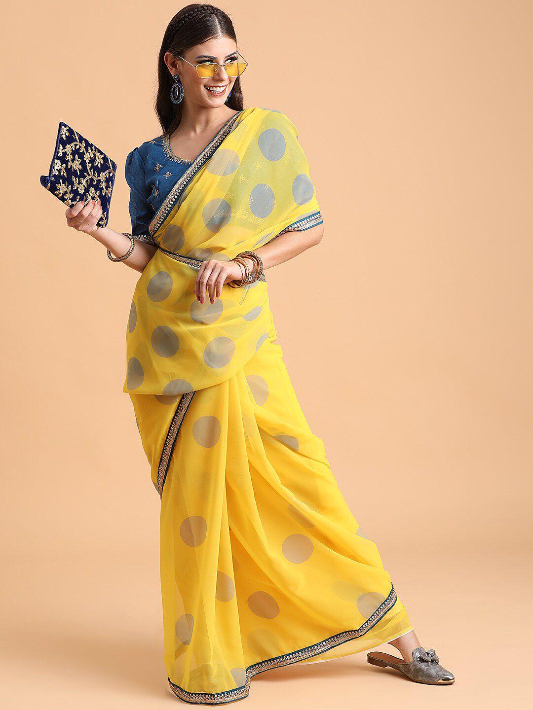 sangria women yellow sarees