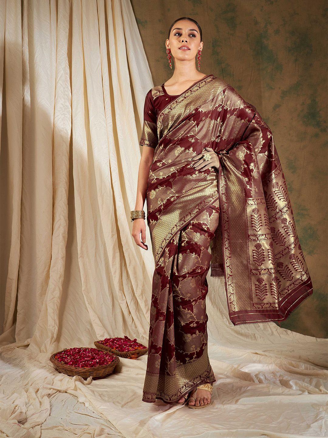 sangria woven banarasi sarees with blouse