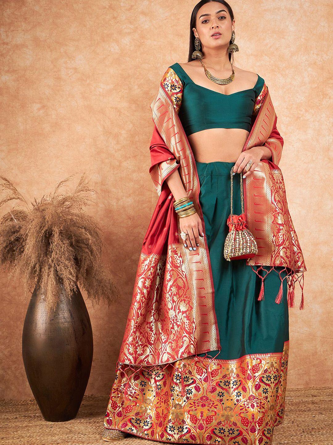 sangria woven design unstitched lehenga choli