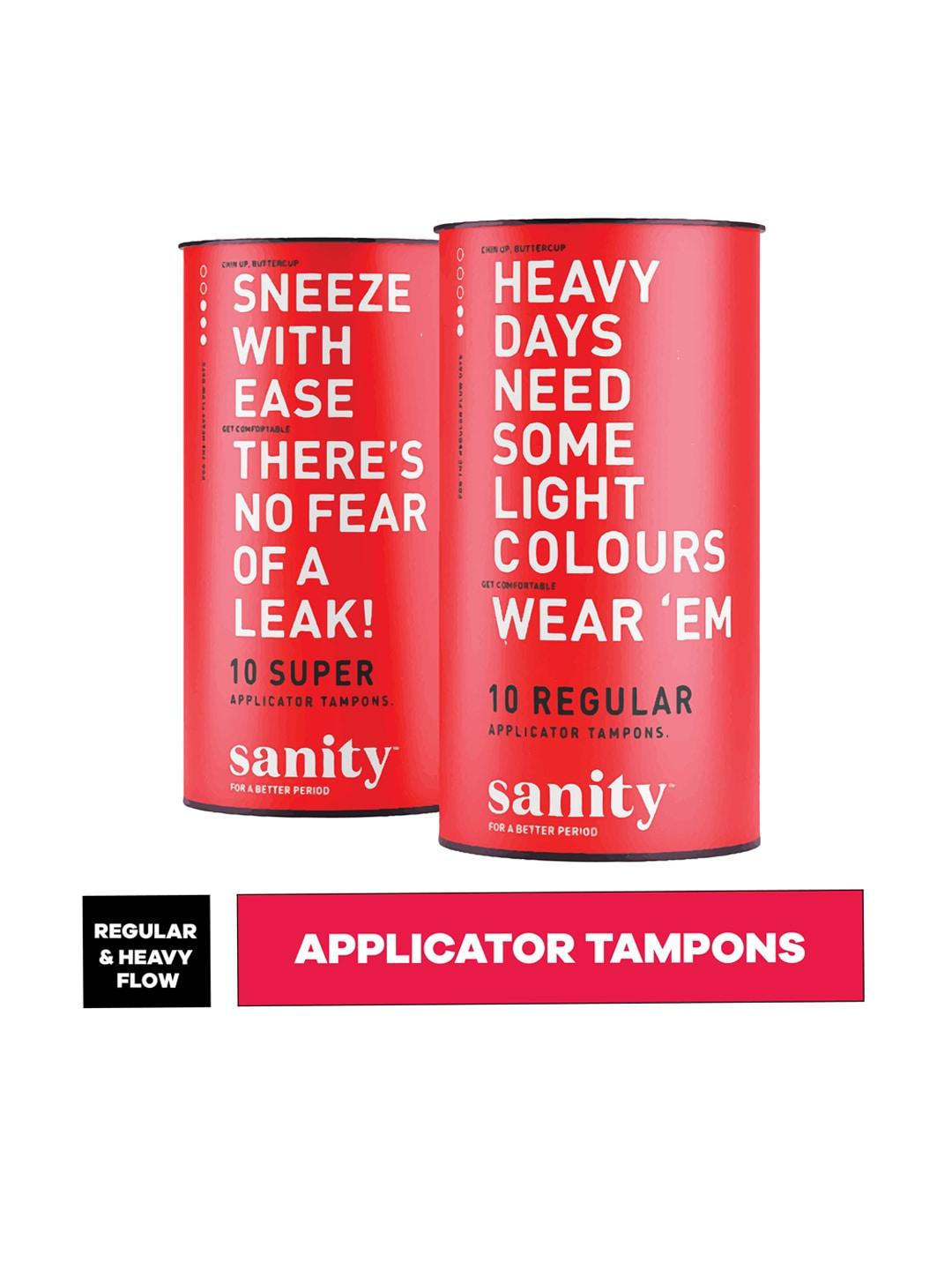 sanity 20 r & s applicator tampons