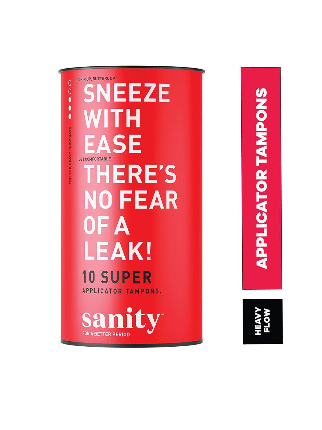 sanity pack of 10 super applicator tampons