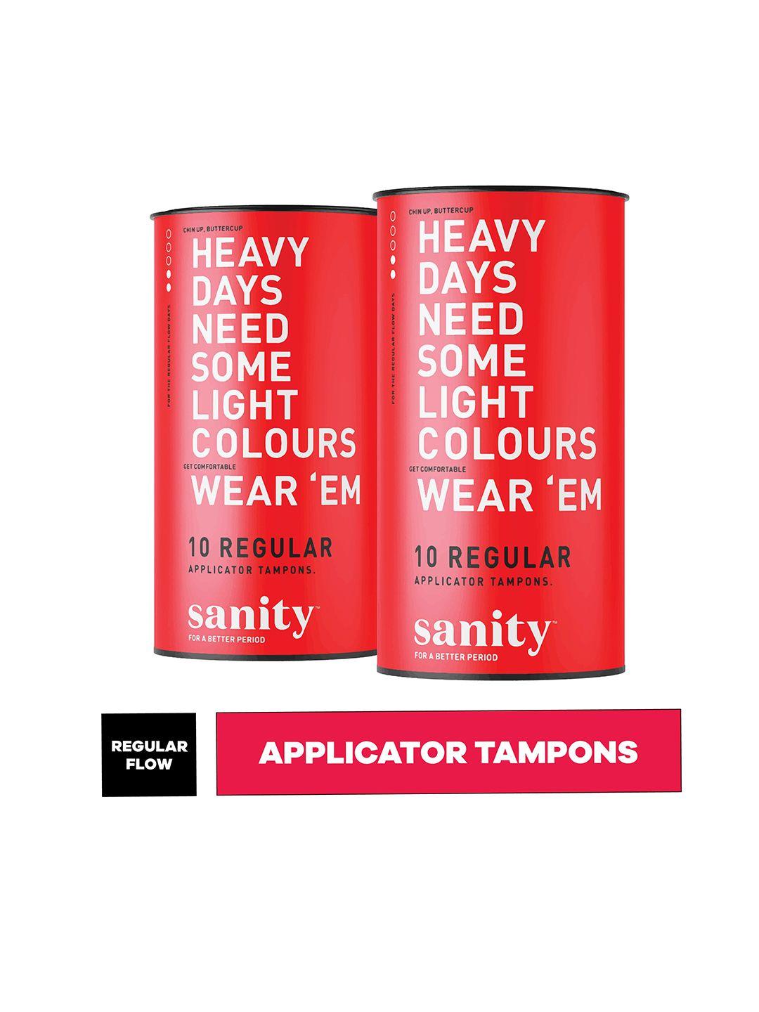 sanity pack of 20 regular applicator tampons