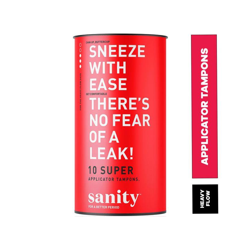 sanity super applicator tampons - pack of 10