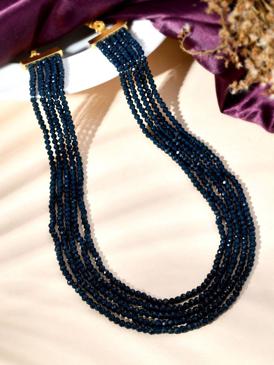 sanjog artificial stones and beads layered necklace