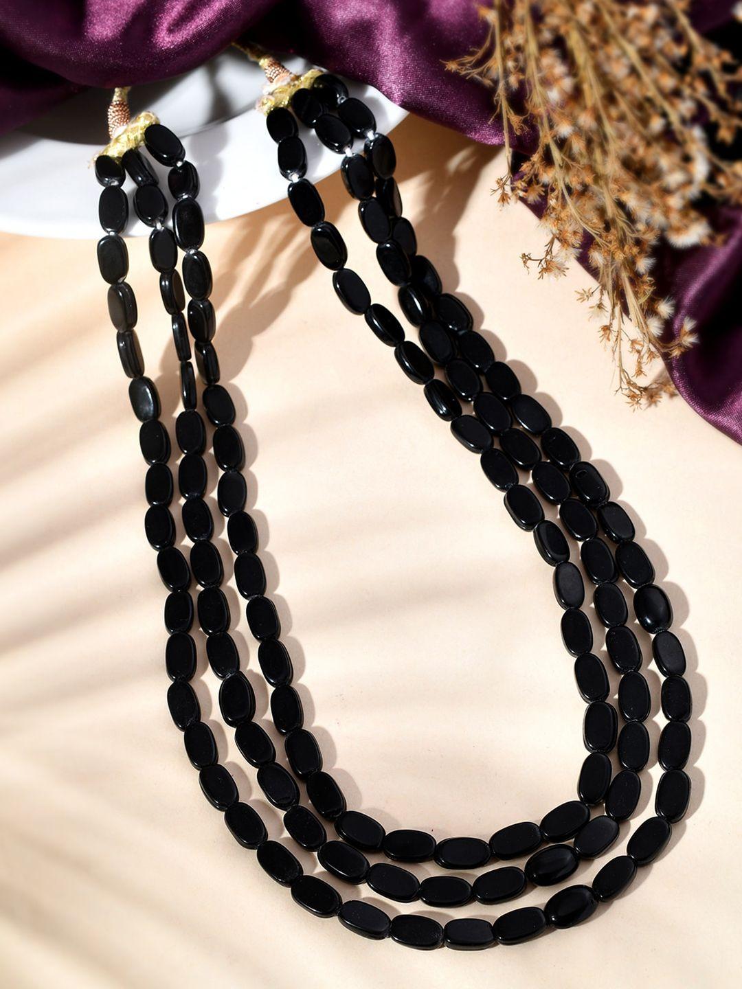 sanjog artificial stones and beads layered necklace