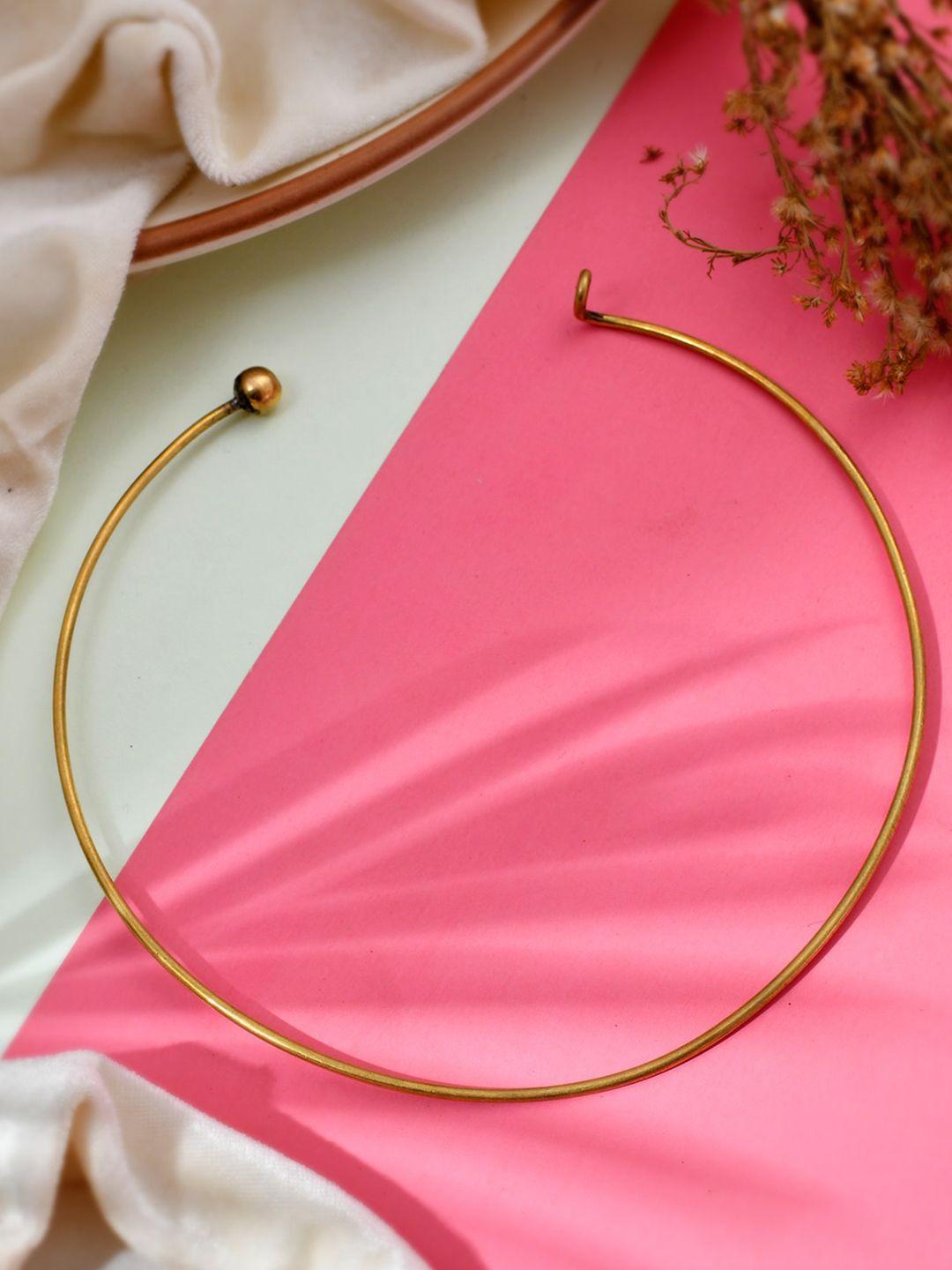 sanjog brass gold-plated necklace