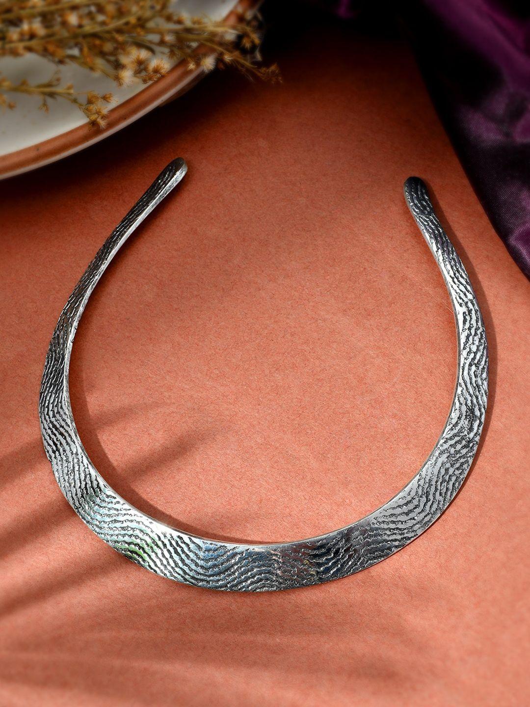 sanjog brass silver-plated necklace
