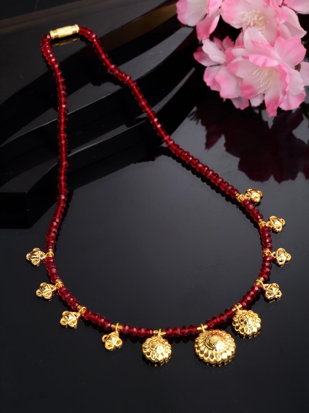 sanjog gold-plated beaded traditional mangalsutra charm choker tribal necklace