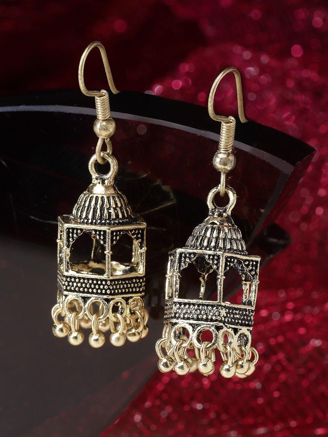 sanjog gold plated drop earrings