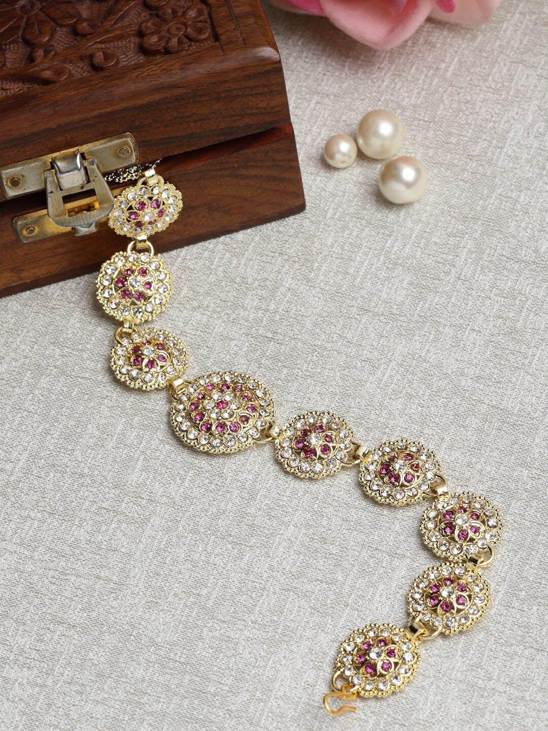 sanjog gold-plated kundan-studded matha patti