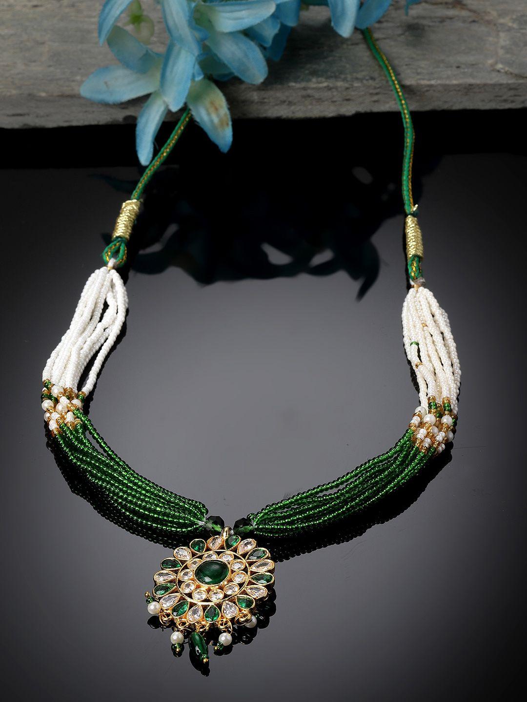 sanjog gold-plated studded necklace