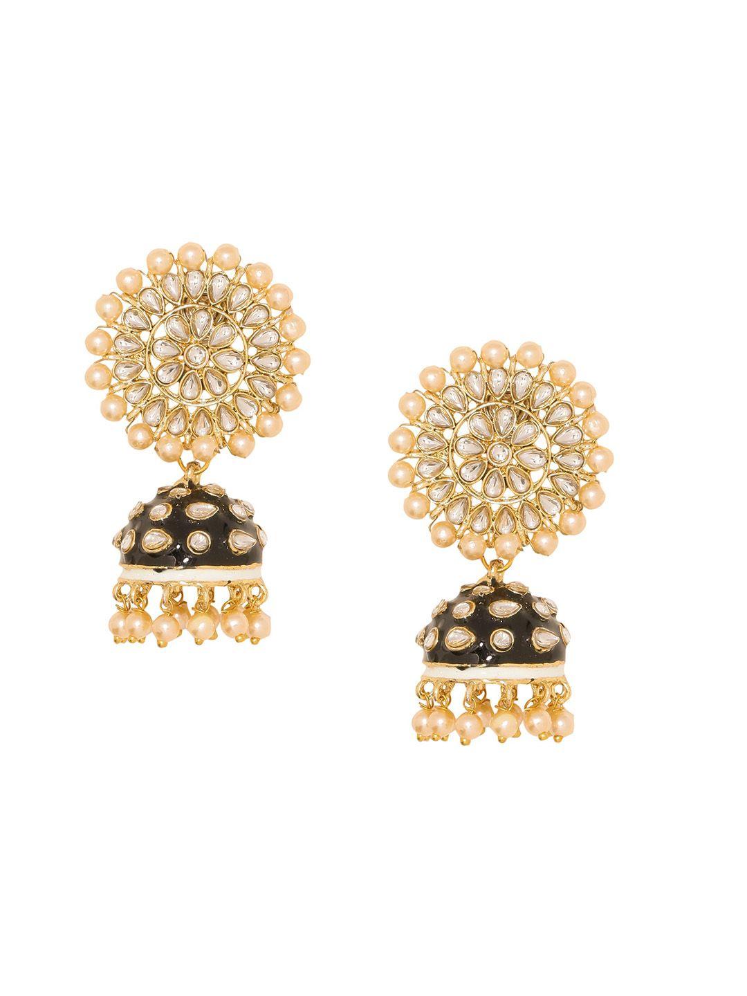 sanjog gold-toned classic jhumkas earrings