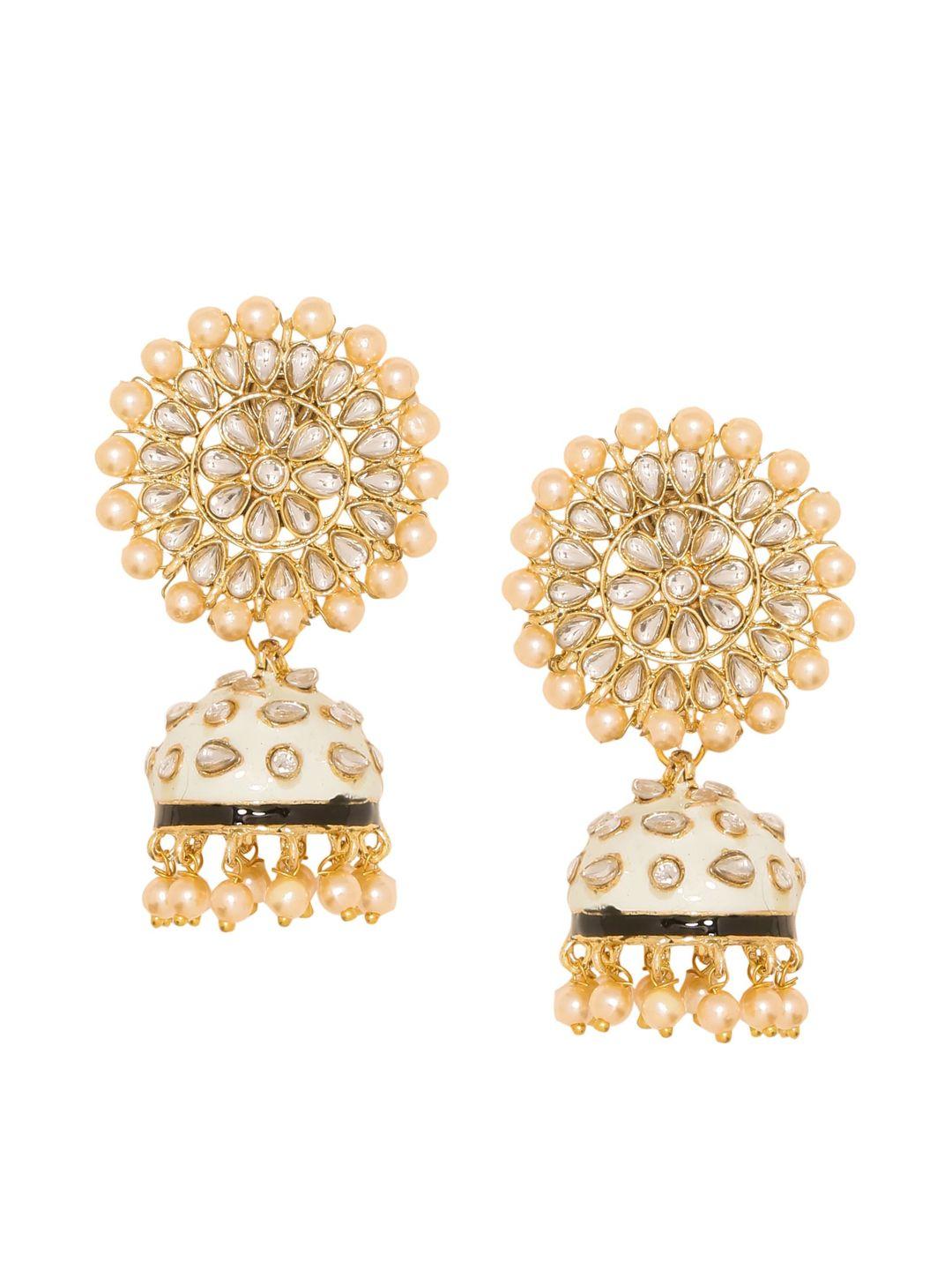 sanjog gold-toned classic jhumkas earrings