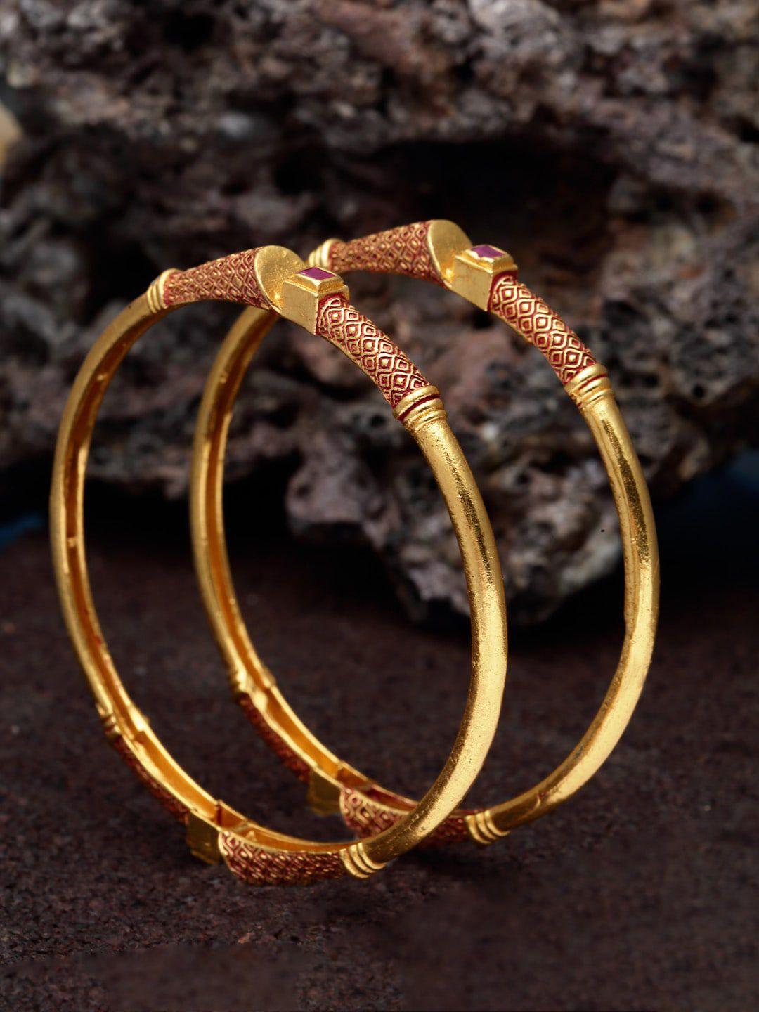 sanjog set of 2 gold-plated stone-studded bangle