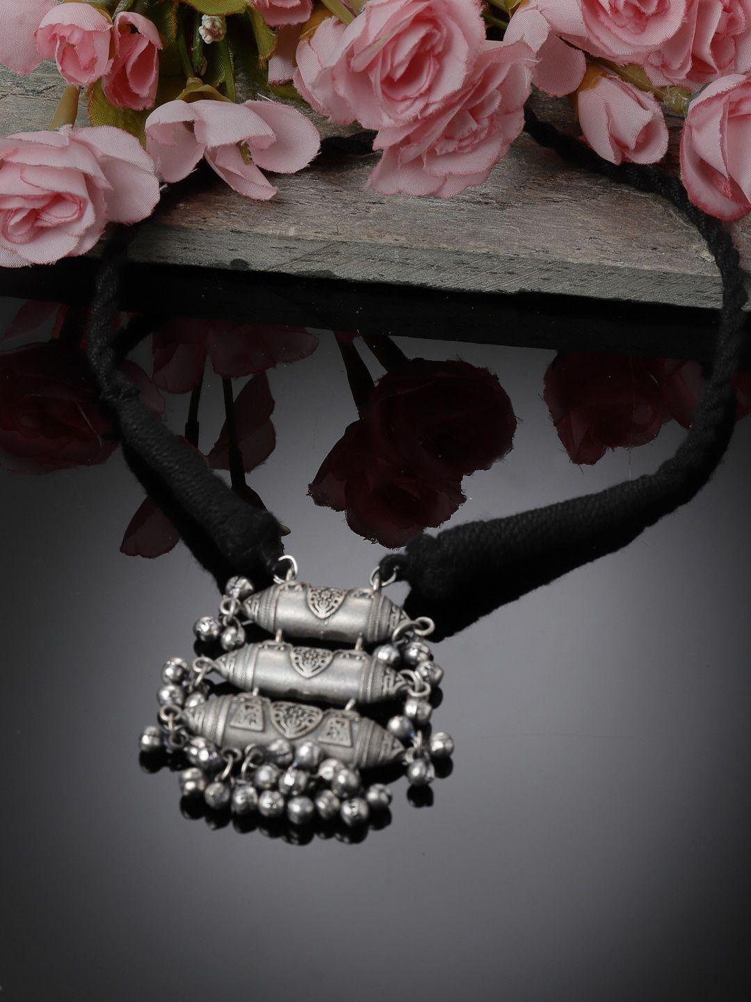 sanjog silver-plated oxidised necklace