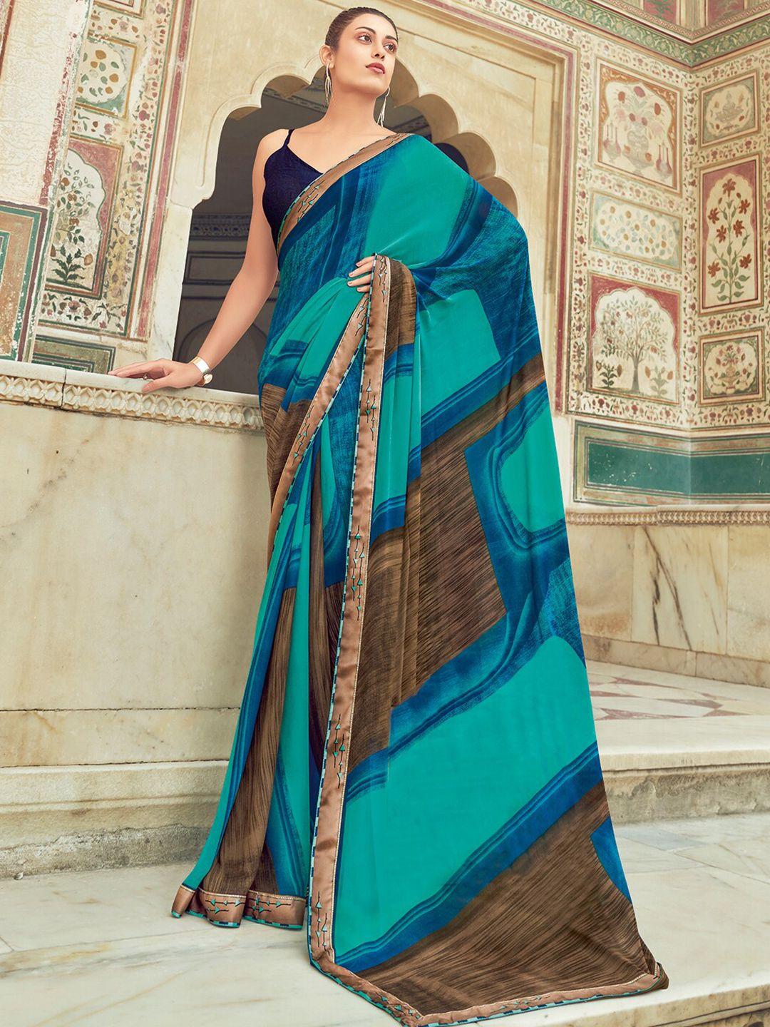 sanskar abstract printed georgette saree