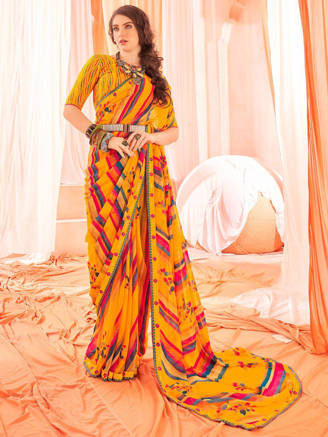 sanskar abstract printed georgette saree