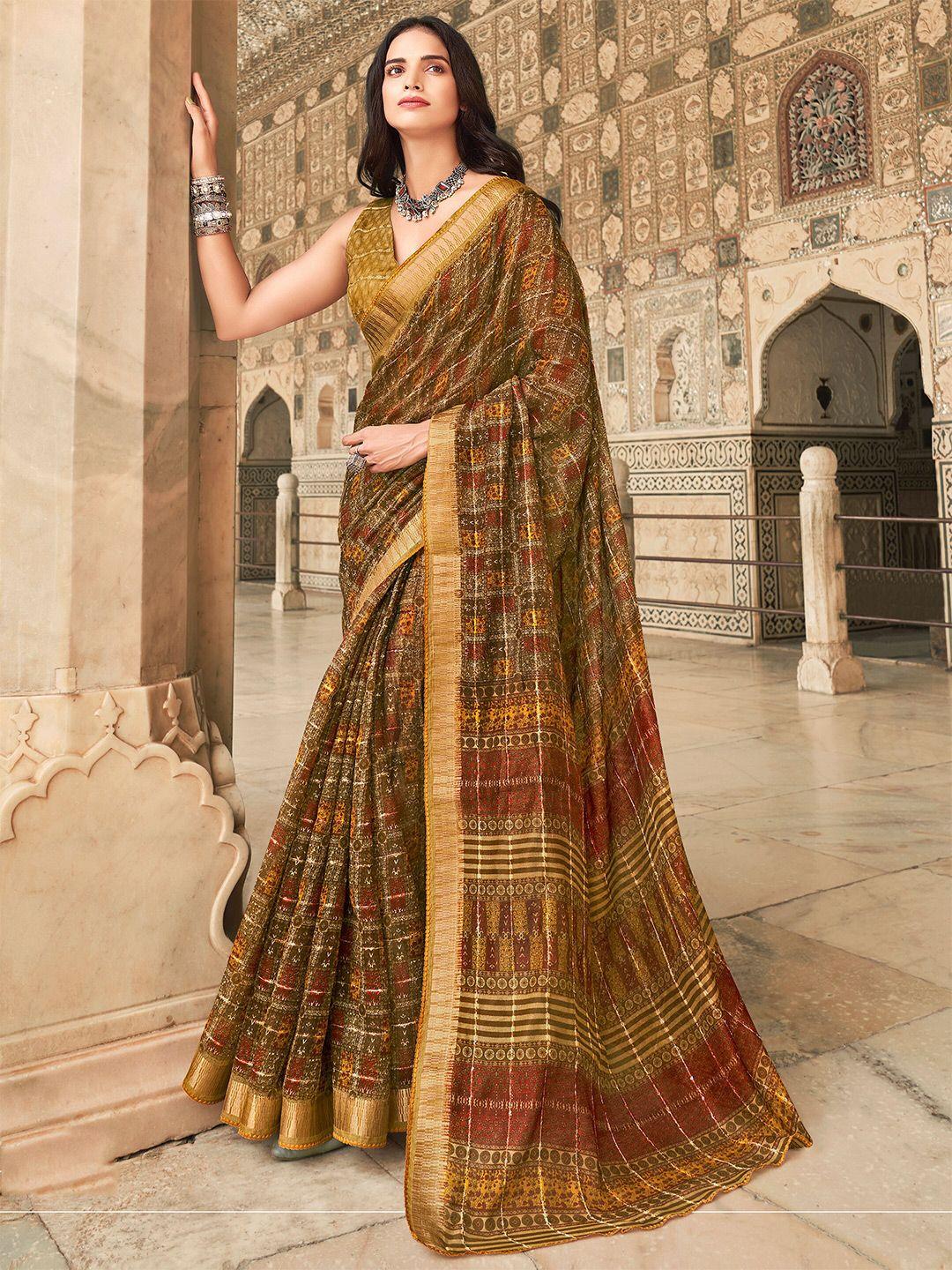 sanskar abstract printed zari pure cotton saree