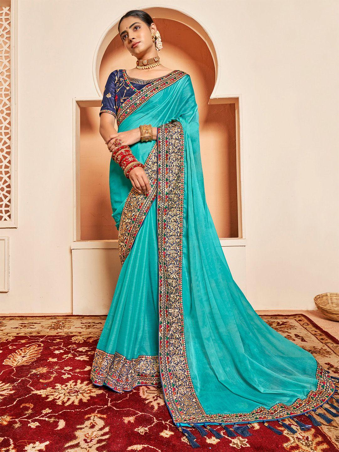 sanskar embroidered border pure chiffon saree