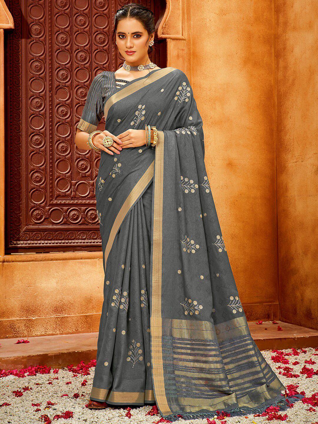 sanskar ethnic motifs embroidered saree