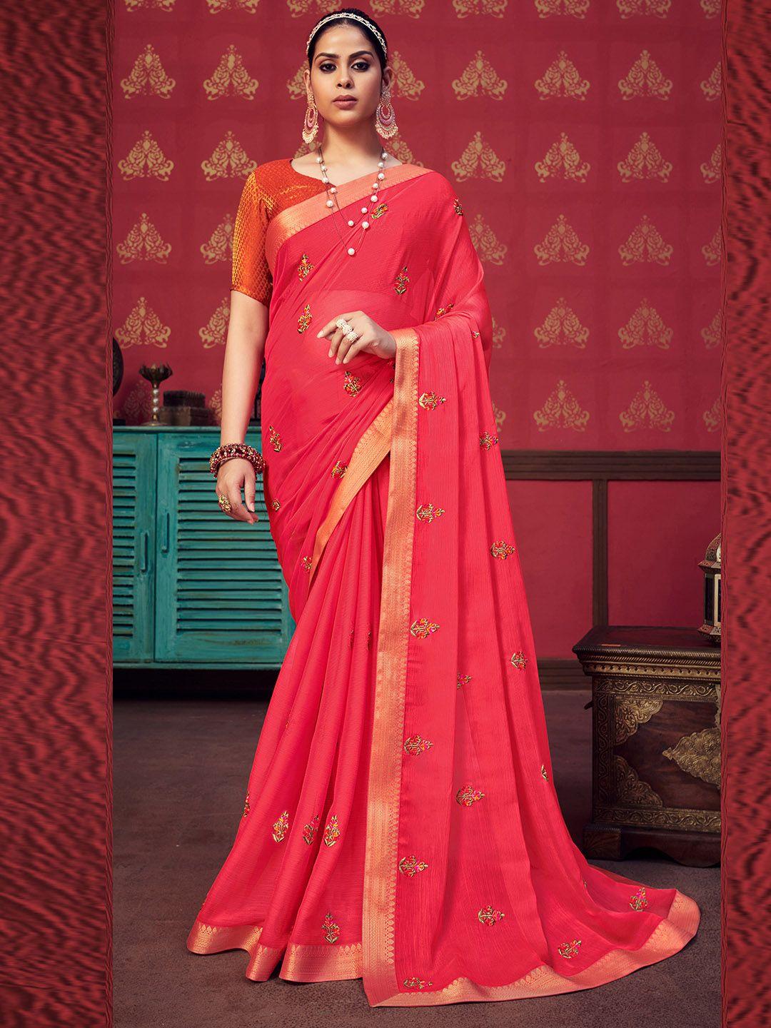 sanskar ethnic motifs embroidered zari detailed saree