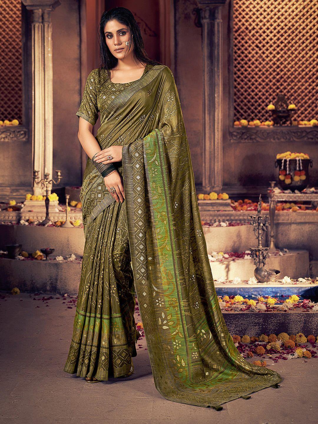 sanskar floral printed brasso saree