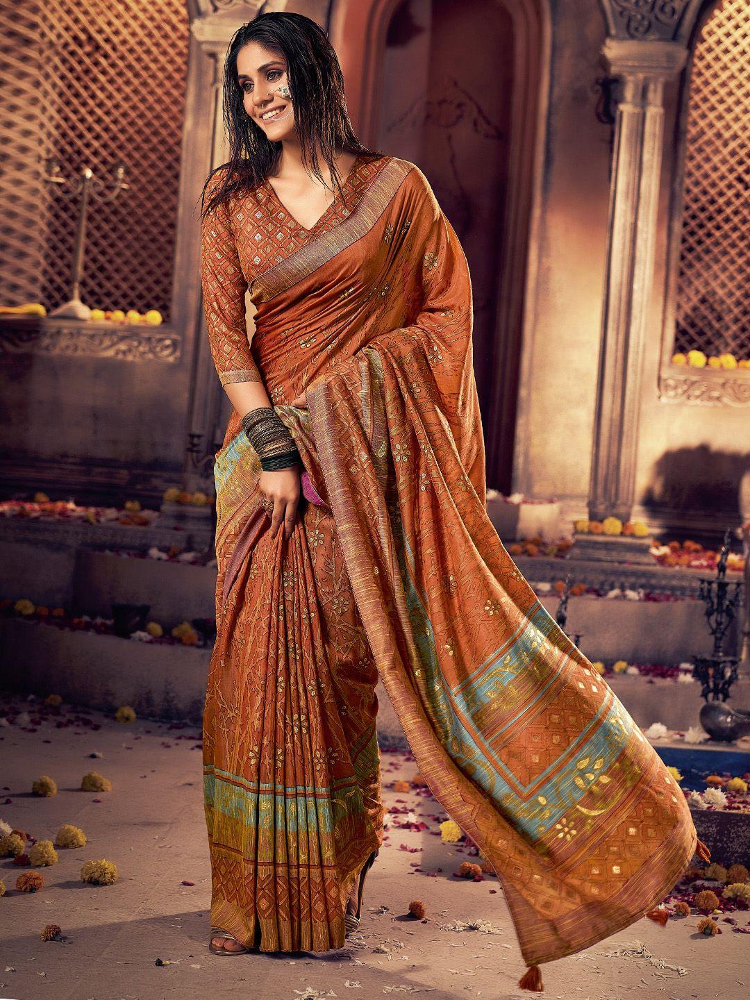 sanskar floral silk cotton brasso saree